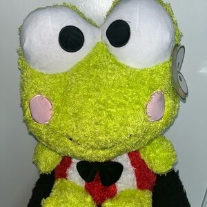 Keroppi Sanrio Plush Toy with Red Bow Tie